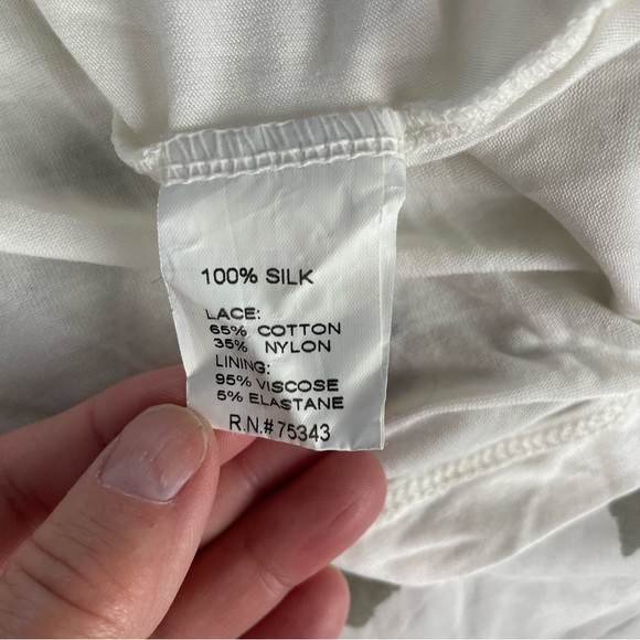 Bellambra 100% silk floral lace sleeveless lined blouse made in Italy Size L NWT - Picture 10 of 12